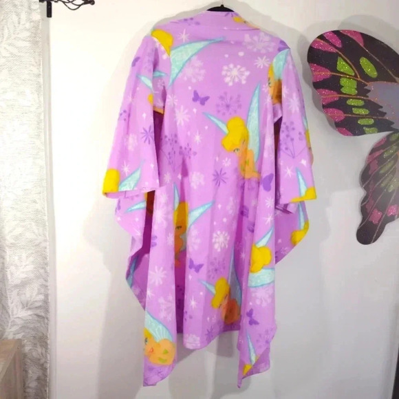 Disney Fairies Tinkerbell Snuggler Robe Blanket with Arms Fairy Tink Cozy - Picture 10 of 17